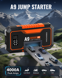 Jump Starter 4000A, VACASSO A9 Battery Jumper Starter Portable (7L Gas/4L Diesel), 12V Car Battery Booster Jump Starters Pack, Jumpstart with USB Ports, Jumper Cables, LED Light, Storage Case
