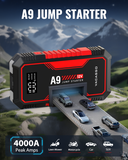 Jump Starter 4000A, VACASSO A9 Battery Jumper Starter Portable (7L Gas/4L Diesel), 12V Car Battery Booster Jump Starters Pack, Jumpstart with USB Ports, Jumper Cables, LED Light, Storage Case