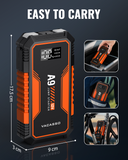 Jump Starter 4000A, VACASSO A9 Battery Jumper Starter Portable (7L Gas/4L Diesel), 12V Car Battery Booster Jump Starters Pack, Jumpstart with USB Ports, Jumper Cables, LED Light, Storage Case