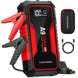 VACASSO Jump Starter 4000A, A9 Battery Jumper Starter Portable (7L Gas/4L Diesel), 12V Car Battery Booster Jump Starters Pack, Jumpstart with USB Ports, Jumper Cables, LED Light, Storage Case