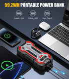 Vacasso Car Jump Starter, 5000A Car Battery Jump Starter for Up to 10L Gas and 8L Diesel Engines, 12V Portable Jumper Starter Power Pack with Booster Car Starter Jump Box , LED Light, Jumper Cable