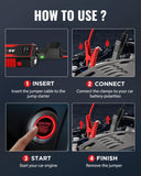 VACASSO Jump Starter 4000A, A9 Battery Jumper Starter Portable (7L Gas/4L Diesel), 12V Car Battery Booster Jump Starters Pack, Jumpstart with USB Ports, Jumper Cables, LED Light, Storage Case