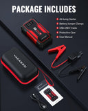 VACASSO Jump Starter 4000A, A9 Battery Jumper Starter Portable (7L Gas/4L Diesel), 12V Car Battery Booster Jump Starters Pack, Jumpstart with USB Ports, Jumper Cables, LED Light, Storage Case