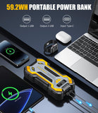 VACASSO Car Jump Starter, 5000A Car Battery Jump Starter for Up to 10L Gas and 8L Diesel Engines, 12V Portable Jumper Starter Power Pack with Booster Car Starter Jump Box, LED Light, Jumper Cable