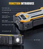 VACASSO Car Jump Starter, 5000A Car Battery Jump Starter for Up to 10L Gas and 8L Diesel Engines, 12V Portable Jumper Starter Power Pack with Booster Car Starter Jump Box, LED Light, Jumper Cable